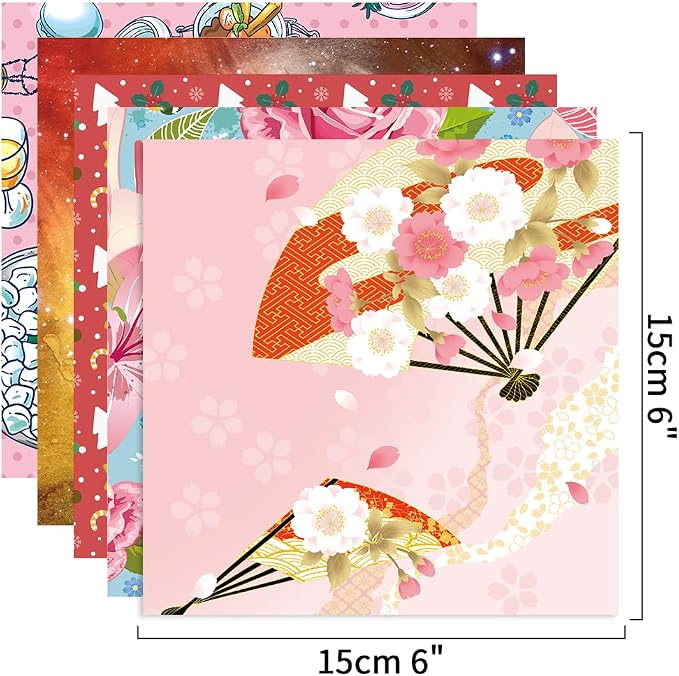 10 Different Packs Full Collection Origami Paper, 6-Inch Double Sided Color | 70GSM Colorful Paper,Various Pattern Origami Set,DIY Hand Crafts Kit,Arts Creativity,Easy to Fold,No-Fading