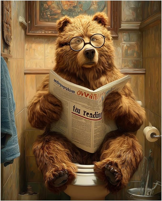 Reivworl Bear Paint by Numbers Kit for Adults Beginner 16×20 inch