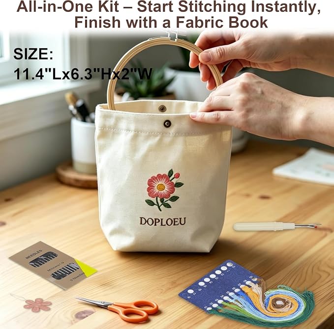 Embroidery Stitch Book Kit for Beginners & Adults ,33 Essential Stitches