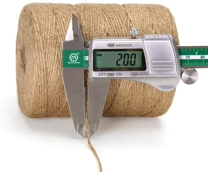 KINGLAKE Natural Jute Twine String - 1969 Feet 2mm Twine String for Crafts