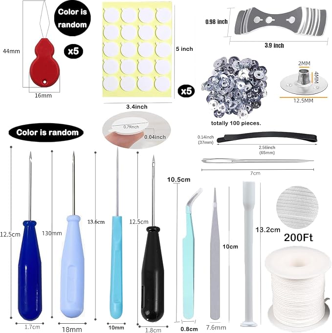 22 PCS Candle Wick Punching Tool Large-Eye Candle Needle Wick Sitting Tool with Hook & Eye Candle Making Kits to Insert Wick in Candle Mold Colored Threader for Candle Wick