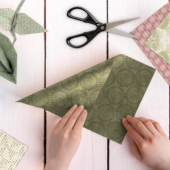 Spring Scrapbook Paper Vintage Green Vine Patterned Paper Pad 12×12,24 Sheets Double-Sided Bobo Floral Scrapbooking CardStock Papers Pad for Holiday Cardmaking DIY Origami Papers.