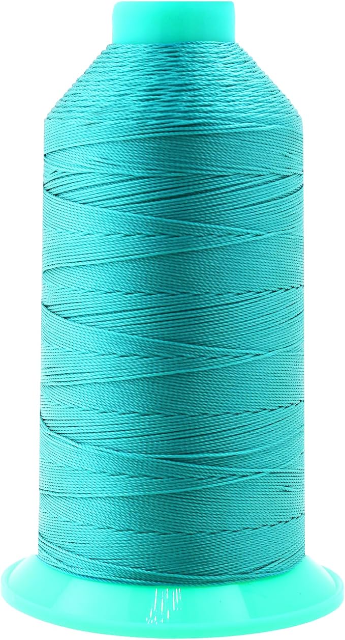 Mandala Crafts Size 207 630D T210 Turquoise Bonded Nylon Thread, 800 YDs