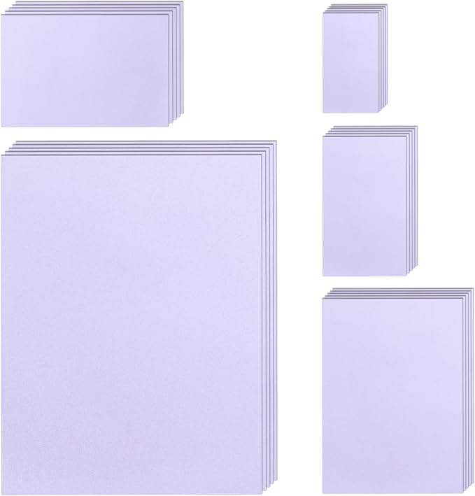 Silunkia 100 Sheets Purple Cardstock 5 Assorted Size Craft Paper 75lb