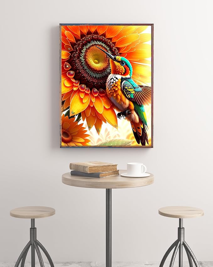 Hummingbird Diamond Art Kits for Adults, Bird Diamond Painting for Adults