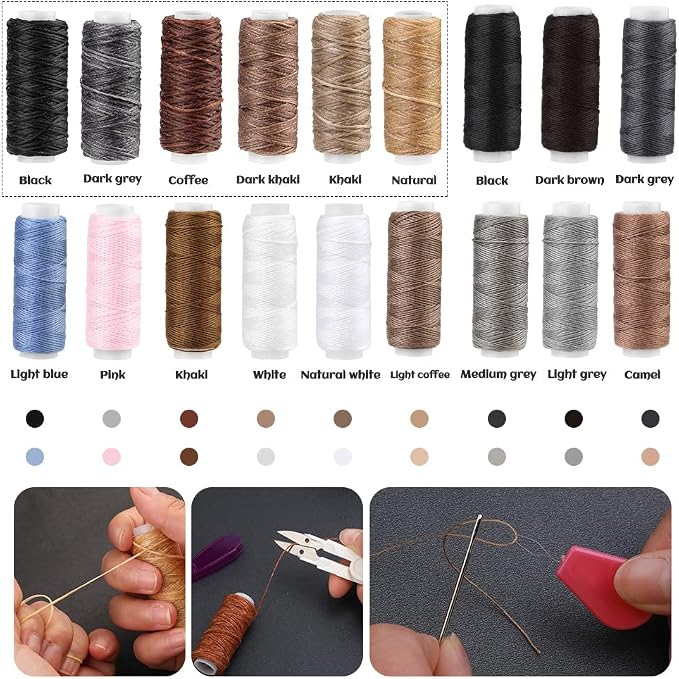 BUTUZE Upholstery Repair Kit, Leather Sewing Kit, Sewing Waxed Thread
