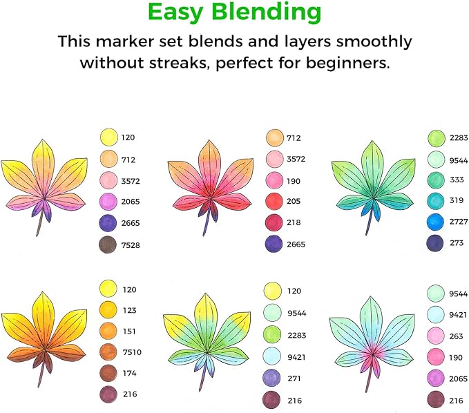 Ohuhu Alcohol Markers Brush& Fine 48 Landscape Colors for Adult Coloring