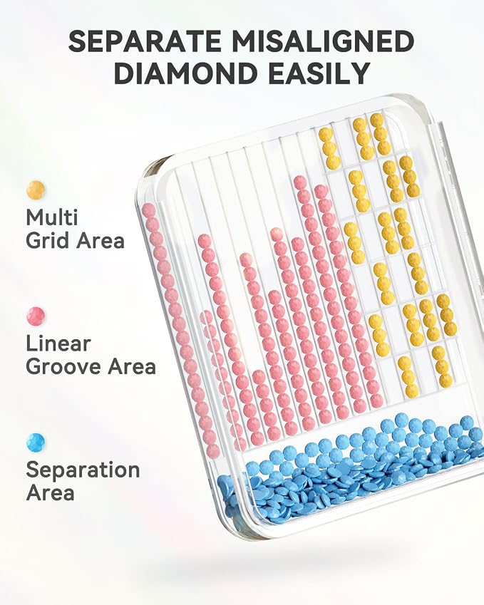 ARTDOT 15-Piece Diamond Art Storage Trays Kits for Adults with Lids, 2-in-1 Stackable Diamond Painting Accessories and Tools
