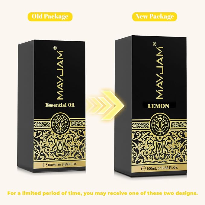 MAYJAM Lemon Essential Oil for Diffuser Soap Candle Making, 3.38FL.OZ