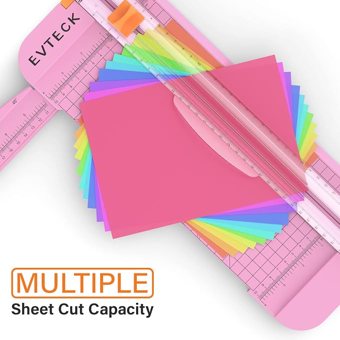 Evteck A4 Paper Cutter Slider Trimmer for Cardstock Photo Vinyl | 12 Inch, with Security Blade and Foldable Ruler, for Crafting Scrapbooking