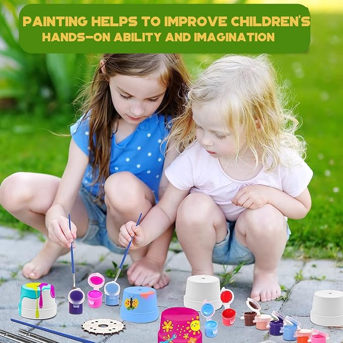 DUA MAIGA 280 Pcs Washable Acrylic Paint for Kids Arts and Crafts, 20 Gouache Watercolor Paint Sets of 12 Colors for Party Classroom Painting Supplies, 20 Flat and 20 Pointed Brushes