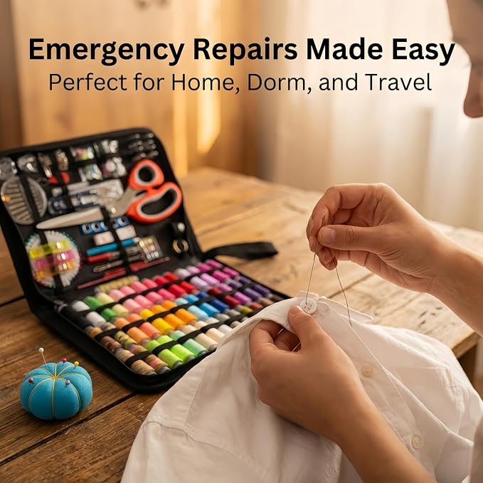 Sewing Kit for Adults, Forypretty Needle and Thread Kitfor Sewing,Professional Sewing Supplies Accessories with Tailor Scissors,43XL Thread,30 Needles,Yarn Snips and More for Travel Home Beginners