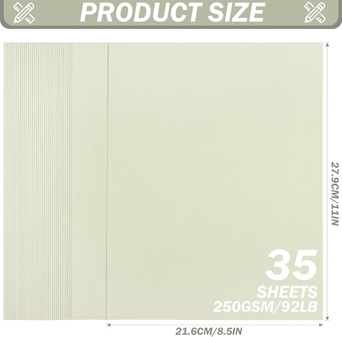 35 Sheets Dusty Almond Cardstock 8.5 x 11 Inch Boho Paper
