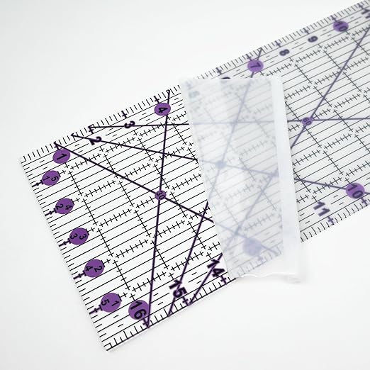 Quilting Rulers Sewing Ruler,Acrylic Quilting Ruler Templates,Precision Cutting Tools for Patchwork Fabric,Sewing Supplies Purple(6"X17",3"X16",1.5"X12",1"X11")