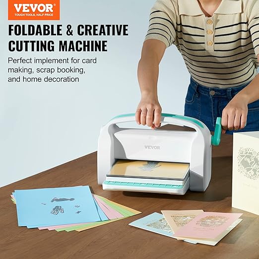VEVOR Die Cutting and Embossing Machine, 9-Inch (A4) Opening Size, Manual Scrapbooking Machine Starter Kit, Foldable Complete Set with Embossing Folder, Plate, for Cardmaking, Scrapbooking, DIY Crafts