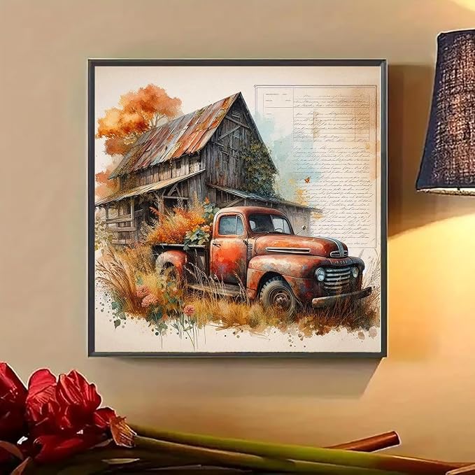 Lophomie Fall Diamond Art Kits for Adults, 5D Diamond Painting Kit 14x14 in