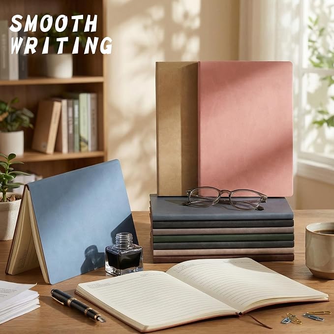 PerKoop 48 Pcs A5 PU Leather Notebooks for Back to School,Morandi Color