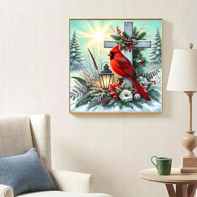 Lophomie Diamond Art Kits for Adults, 5D Cardinal Diamond Painting Kits