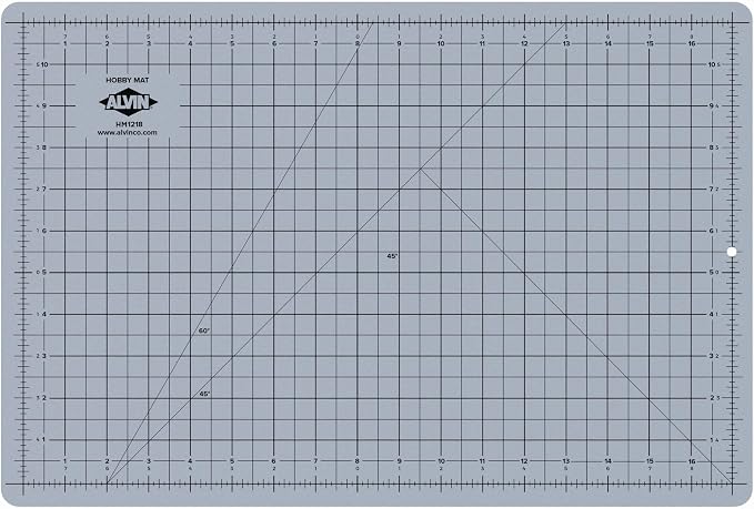 ALVIN HM Self-Healing Cutting Mat for Hobbies 12 x 18 inch | Double-Sided Blue/Grey | 3-Layer Gridded Surface for Arts, Crafts and Sewing - Model HM1218