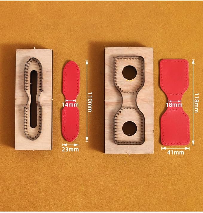 2pcs Leather Cutting Die,Leather Keychains Cutting Mold for DIY Leather Crafts (Style2)