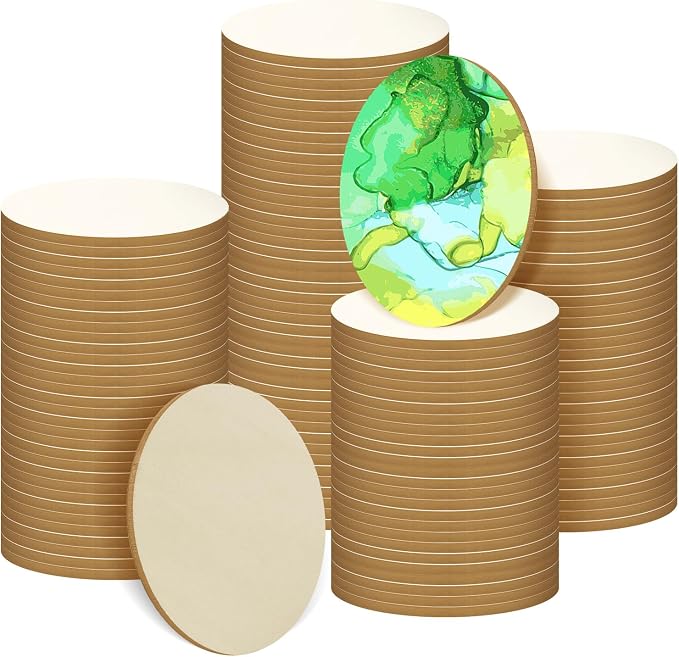 200 Pieces 2 Inch Round Wood Circles for Crafts