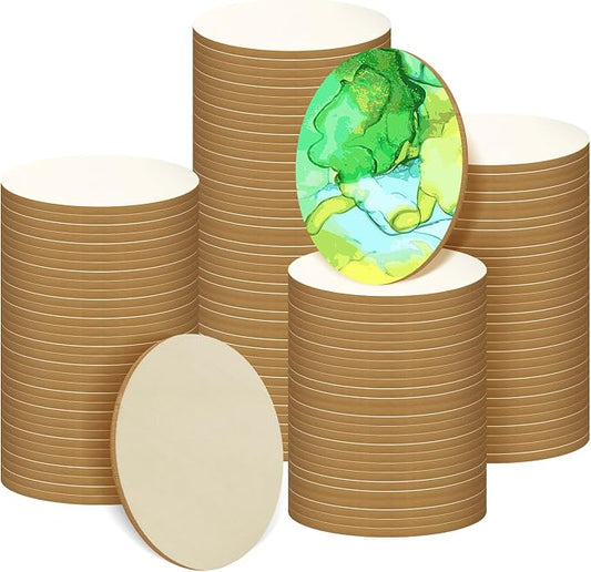200 Pieces 2 Inch Round Wood Circles for Crafts
