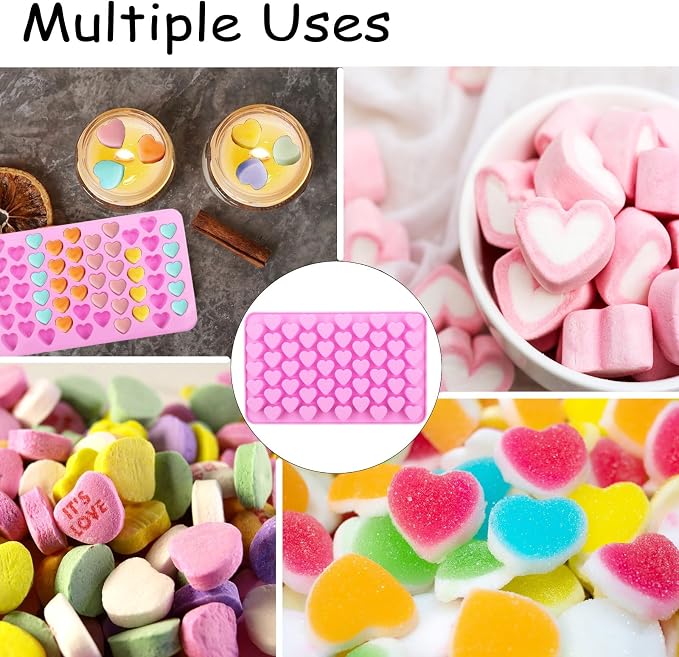 3 Pack Wax Melts Molds Silicone,Mini Heart Molds Candle Mold