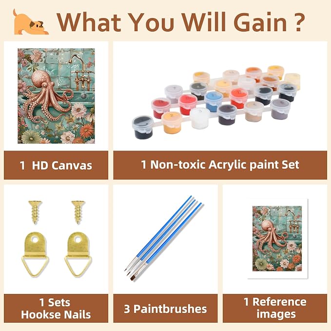 Reivworl Animal Paint by Numbers Kit for Adults Beginner 16×20 inch