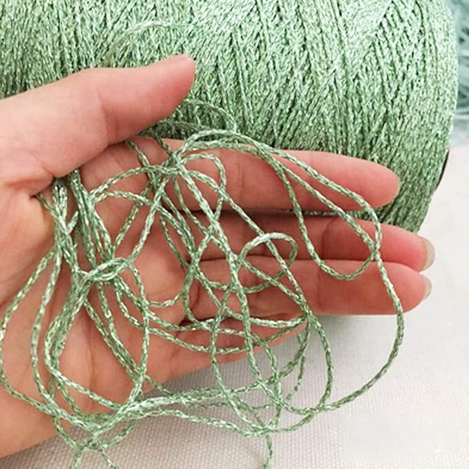 100gram DIY Light Green Lurex Thread Shining Yarn Glitter Sparkle Yarn Metal Yarn DIY Fancy Sparkle Yarn Crochet Knitting Sweater Scarf Bag Yarn Accessory Yarn