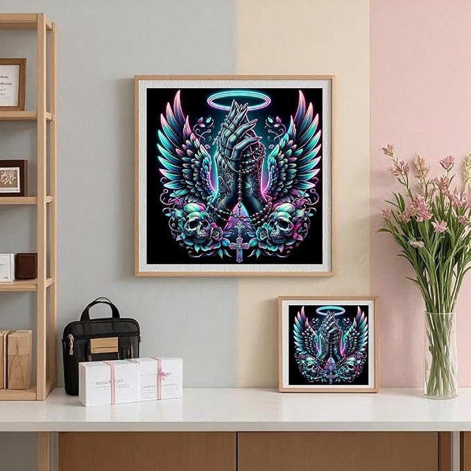 ijbnhd Angel Hand Diamond Art Kit for Adults, 14x14 Inch