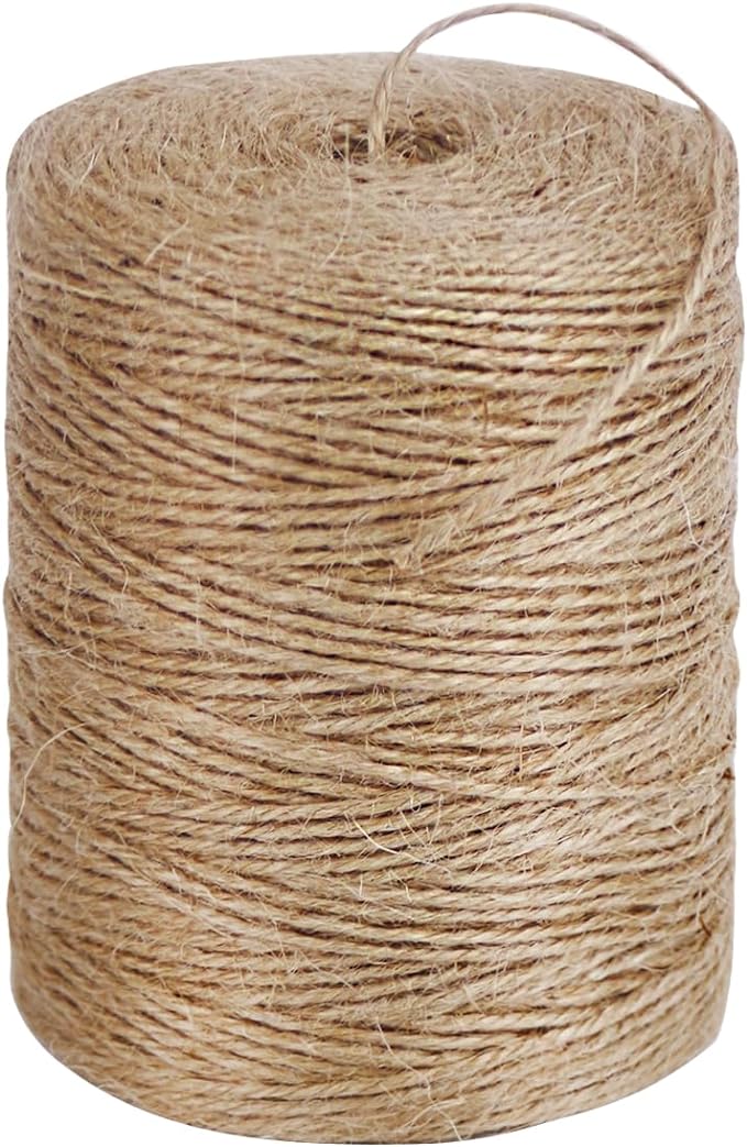 PerkHomy 800 Feet Natural Jute Twine Long Twine String for Crafts Gift Wrapping Packing Gardening Crochet Knitting Macrame Decor (800 FT * 2mm (3Ply))
