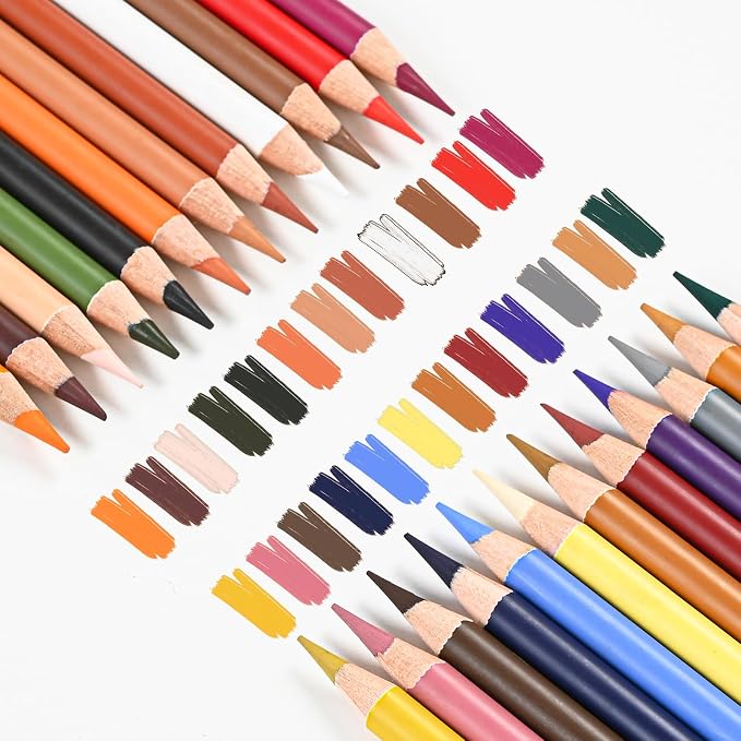 GETHPEN Colored Charcoal Pencil Set,Pastel Chalk Drawing Pencils,24 Colors | Professional Skin Tone Colored Charcoal and Pastel Chalk Pencils, for Sketching, Shading, Coloring, Layering & Blending