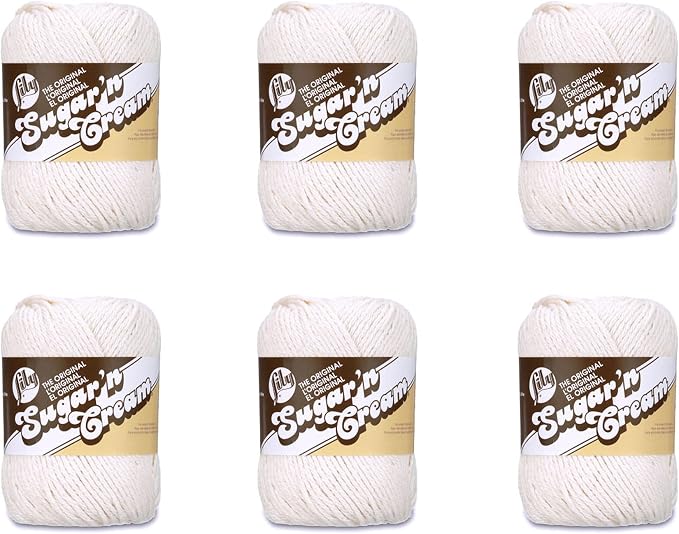 Lily Sugar'n Cream Cotton Yarn for Dishcloths Ecru 6-Pack