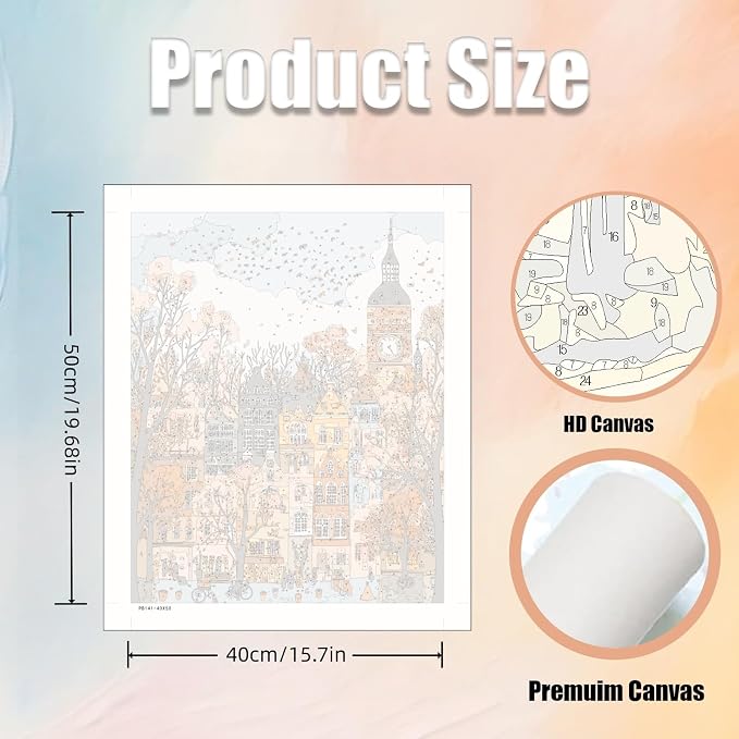 5DDIYART Paint by Numbers for Adults Beginner, London Paint by Number Kits on Canvas Without Framed,Paint by Easy Acrylic Painting Home Wall Decor 16x20inch