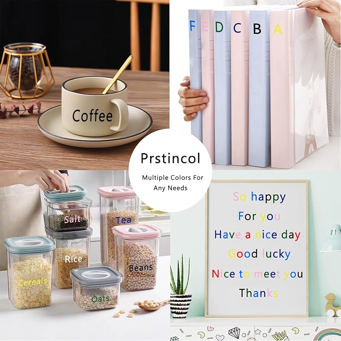 PRSTINCOL 3456 Pcs 36 Sheets Colorful Alphabet Stickers Pad, 9 Colors Self Adhesive Letter Number Stickers Vinyl Waterproof Decals for Mailbox Gift Decoration Door Classroom Decor DIY Crafts