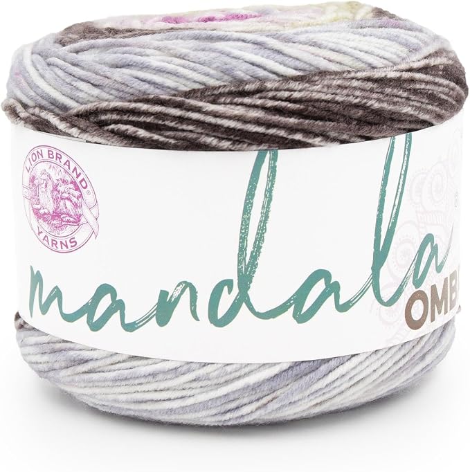 Lion Brand Yarn, Mandala Ombré Variegated Yarn for Crocheting, Knitting, and Crafts, Transform, 1 Pack, Soft, Acrylic Fiber for Cozy Blankets, Worsted Weight Sweaters and Colorful Shawls | Variegated Yarn for Crochet, Knit, Crafts, Soft, Acrylic Fiber ...