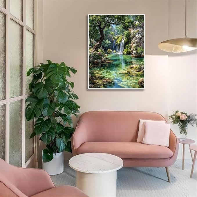 WUDWL Landscape Paint by Numbers Kit for Adults,Color By Numbers for Adults | Scenery Decor Painting by Number On Canvas, Paint Number Artist Funny Without Frame DIY, Home Wall Decor, 12x16in