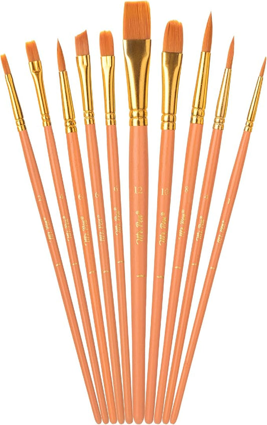 Mr. Pen- Acrylic Paint Brushes Set, 10 Pack, Round & Pointed Tip