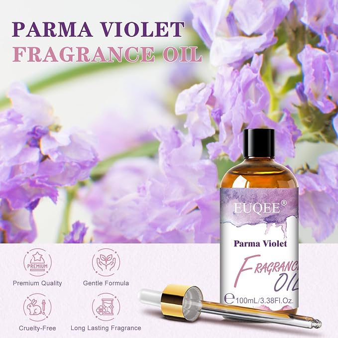 EUQEE 3.38 Fl Oz Parma Violet Fragrance Oil – Scented Oil for Diffusers
