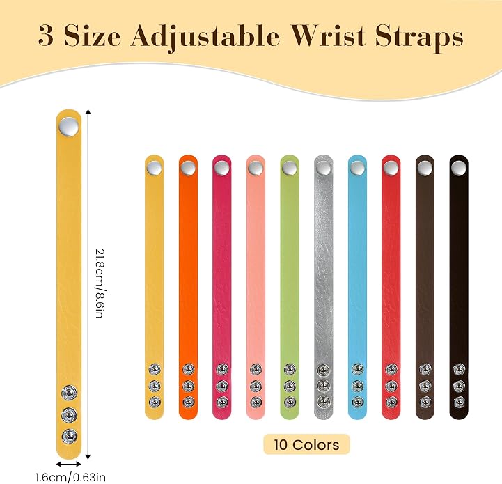 TXIN Faux Leather Snap Bracelets Blank Colorful Adjustable Plain PU Leather Wristband for DIY Jewelry Making Women Men Cuff Wrist Crafts