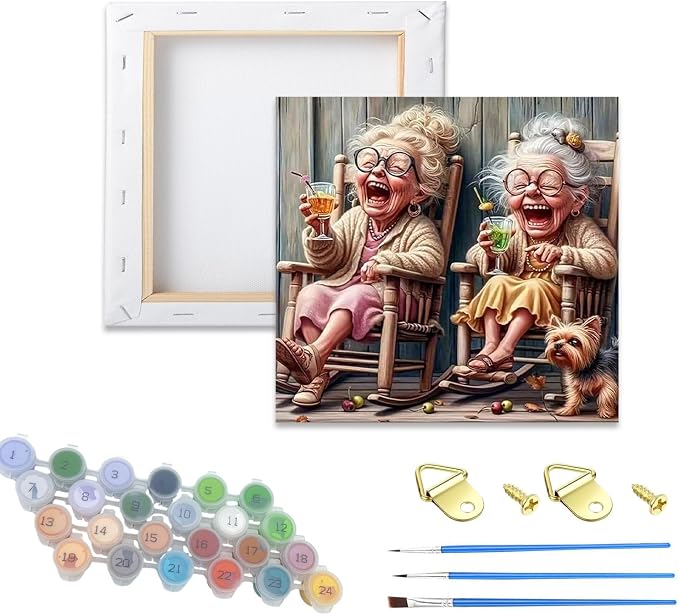 Hestarcul Paint by Numbers Kits for Adults,Grandma Easy Adult Painting by Number on Canvas for Beginner, DIY Watercolor Painting for Gift Home Decor Relax.
