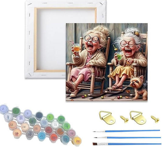 Hestarcul Paint by Numbers Kits for Adults,Grandma Easy Adult Painting by Number on Canvas for Beginner, DIY Watercolor Painting for Gift Home Decor Relax.