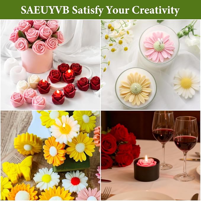 SAEUYVB Candle Making Kit,DIY Soy Candle Making Supplies/Kit for Adults | Complete Candle Kit with Digital Wax Warmer,Soy Wax,Candle Jars,Scents,Molds and More,Perfect for DIY Handmade Craft