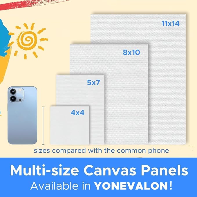 Mini Canvas for Painting 4x4 inch, 56 Pack Bulk Small Painting Canvases | Blank Canvas Panels, Gesso Primed Acid-Free 100% Cotton for Oil, Watercolor, Acrylic, Art Supplies for All Skill Level
