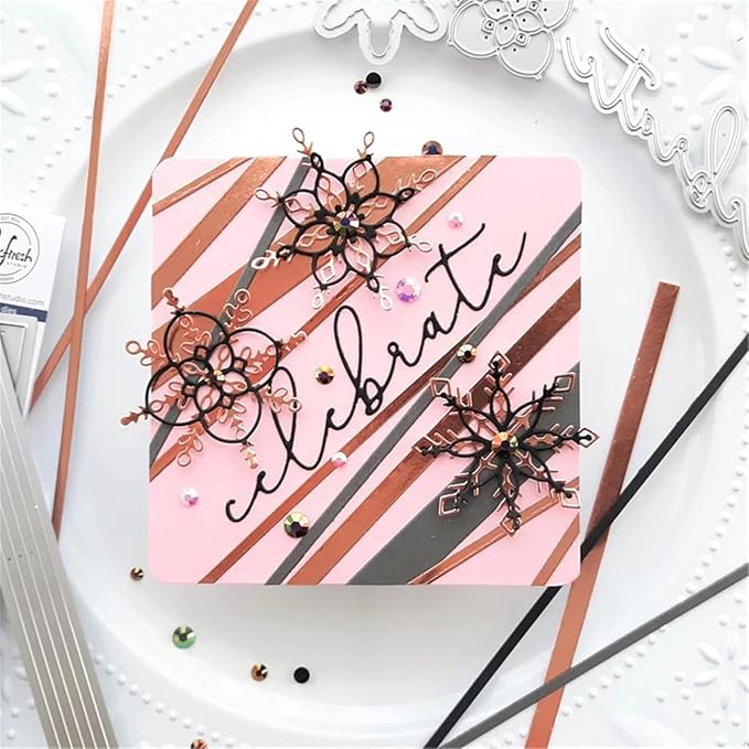 Scrapbooking Die-Cuts, Happy Birthday Ballon Metal Cutting Dies for Card Making, Paper Craft Template, Background Embossing Stencils, DIY Album Décor (Strip Set C-21.3x8.9cm)