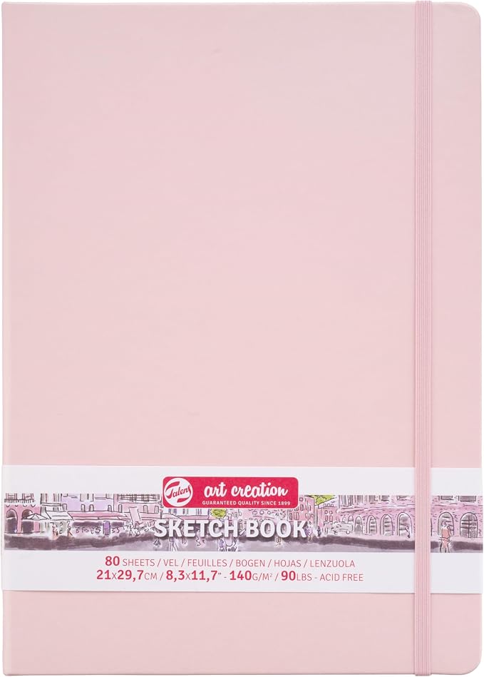 Talens Art Creation Sketchbook, Pastel Pink, 80 Sheets, 8.3 x 11.7 in