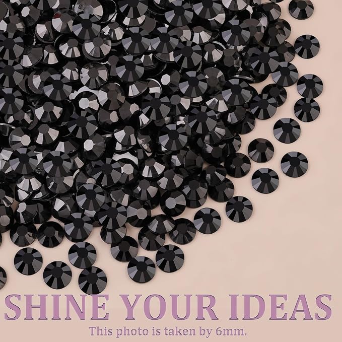 Resin Jelly Rhinestones for Crafting with B7000 Jewelry Glue, 1 Box Black Flatback Crystal with 3Pcs 10ml Glue, Bedazzling Non Hotfix Gems for DIY Tumblers Clothing Shoes Manicure