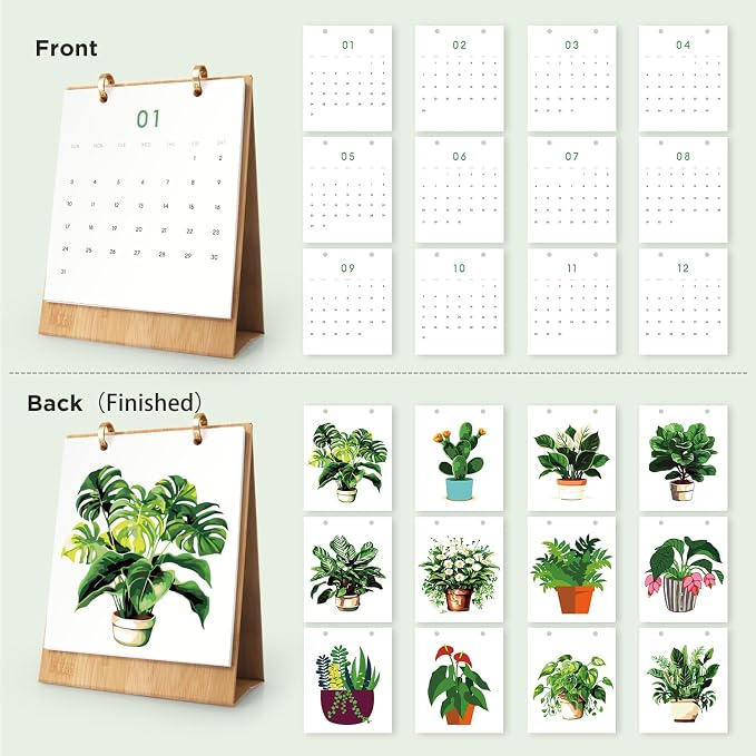 Lnjsipam Paint by Numbers Calendar 2027 - Plant Paint with Number for Gift | Plant Paint by Numbers Calendar, Easy DIY Calendar, Unique Gift for New Year, Plant Paint by Number Kit for Adults