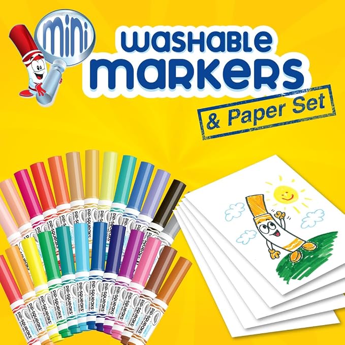Crayola Pip-Squeaks Washable Markers 65ct, Coloring Art Supplies for Kids
