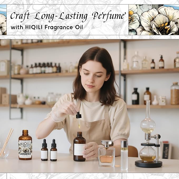 HIQILI Gardenia Fragrance Oil, DIY Women Perfume & Body Spray - 1 Fl Oz